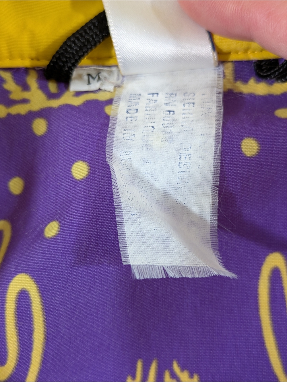 Vintage Sierra Designs Cactus Print Pullover Windbreaker Purple & Yellow Large - Picture 11 of 14